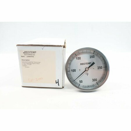 REOTEMP Jj0401F63 5In 1/2In 4In 50-300C Npt Bimetal Thermometer JJ0401F63